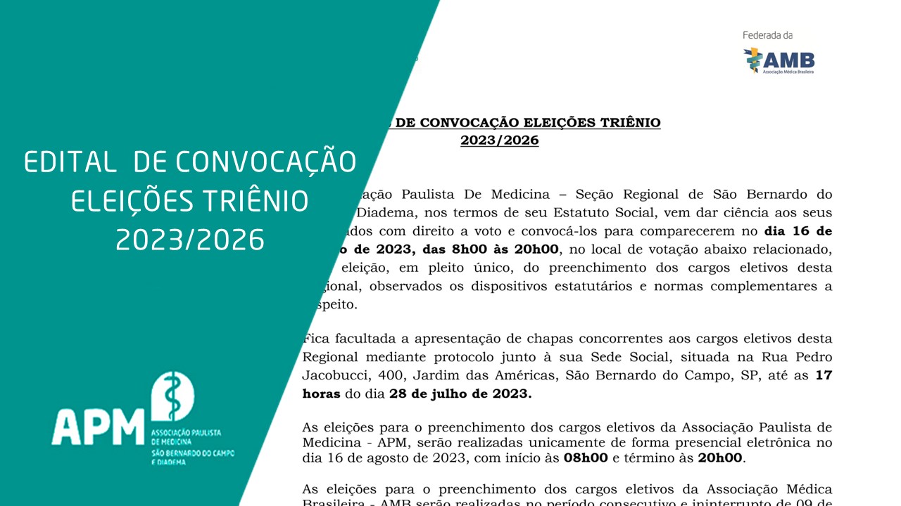 Edital de Convoca o para Elei es Tri nio 2023 2026 Associa o